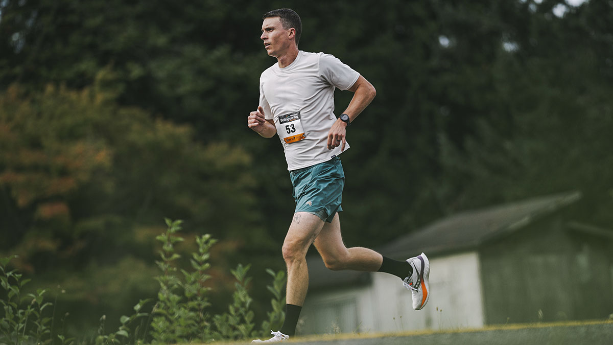A Male Runner Competing In A Marathon Race After Using A Trainingpeaks Training Plan.